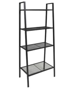 vidaXL Ladder Bookcase 4 Tiers Metal Black
