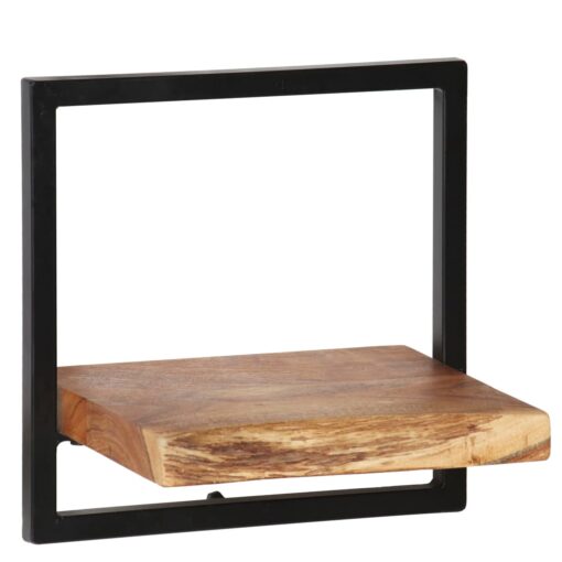 vidaXL Wall Shelf Set 5 Pieces Solid Acacia Wood and Steel - Image 3