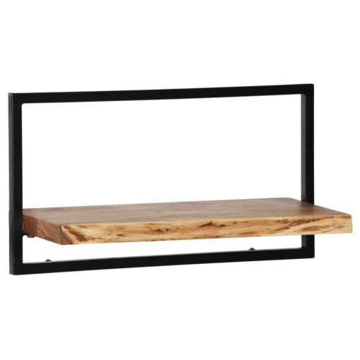vidaXL Wall Shelf Set 5 Pieces Solid Acacia Wood and Steel - Image 4