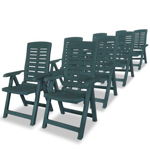 vidaXL 9 Piece Outdoor Dining Set Plastic Green - Image 2