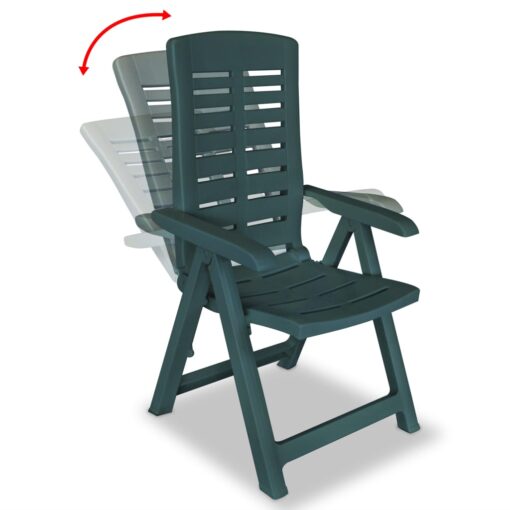 vidaXL 9 Piece Outdoor Dining Set Plastic Green - Image 3