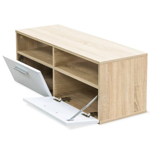 vidaXL TV Cabinets 2 pcs Engineered Wood 95x35x36 cm Oak and White - Image 2