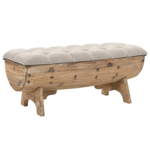 vidaXL Storage Bench Solid Wood and Fabric 103x51x44 cm