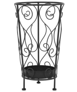 vidaXL Umbrella Stand Vintage Style Metal 26x46 cm Black