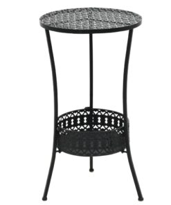 vidaXL Bistro Table Black 40x70 cm Metal