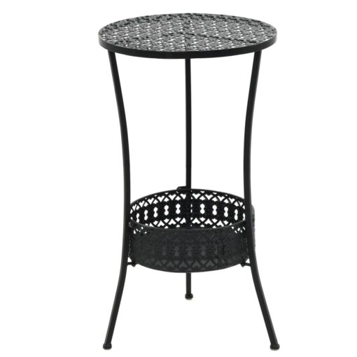 vidaXL Bistro Table Black 40x70 cm Metal