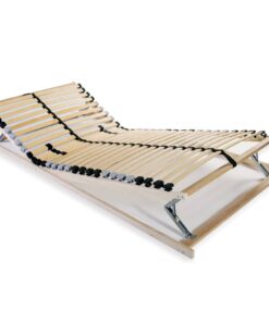 vidaXL Slatted Bed Base without Mattress with 28 Slats 7 Zones 90x200 cm