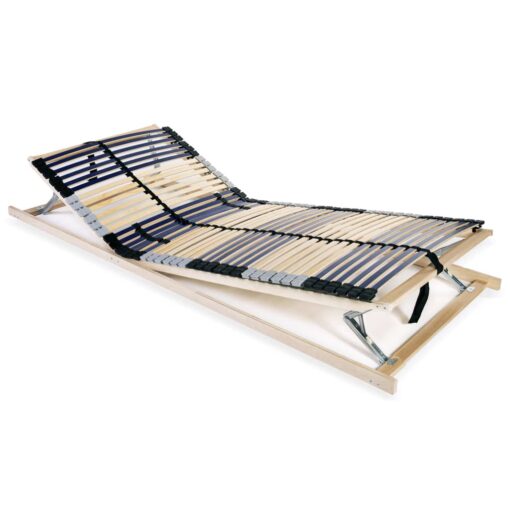 vidaXL Slatted Bed Base without Mattress with 42 Slats 7 Zones 90x200 cm