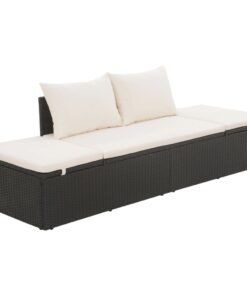 vidaXL Garden Bed Black 195x60 cm Poly Rattan