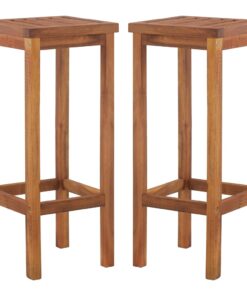 vidaXL Bar Chairs 2 pcs Solid Acacia Wood