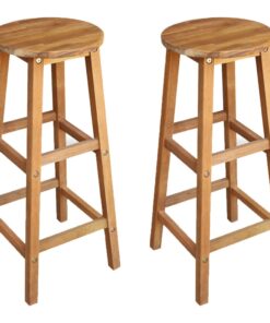 vidaXL Bar Chairs 2 pcs Solid Acacia Wood