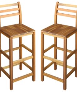 vidaXL Bar Chairs 2 pcs Solid Acacia Wood