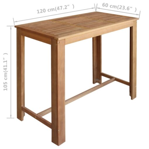 vidaXL Bar Table and Stool Set 5 Pieces Solid Acacia Wood - Image 4