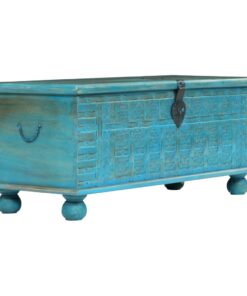 vidaXL Storage Chest Solid Mango Wood Blue 100x40x41 cm