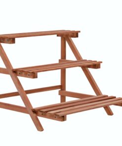 vidaXL 3-Tier Plant Stand Cedar Wood 48x45x40 cm