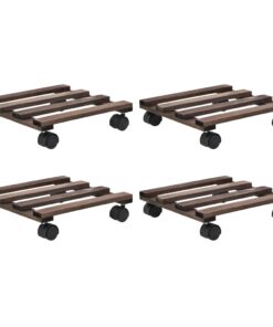 vidaXL Plant Rollers 4 pcs Cedar Wood 25x25 cm