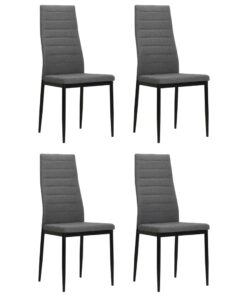 vidaXL Dining Chairs 4 pcs Light Grey Fabric