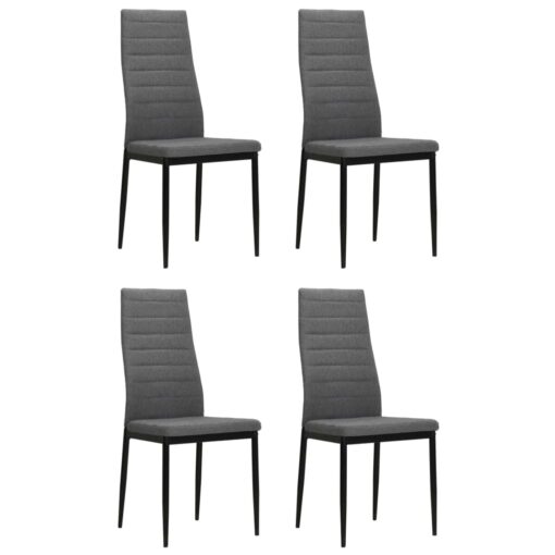vidaXL Dining Chairs 4 pcs Light Grey Fabric