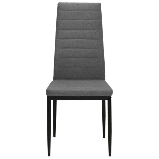 Dining Chairs 4 pcs Light Grey Fabric - Image 2