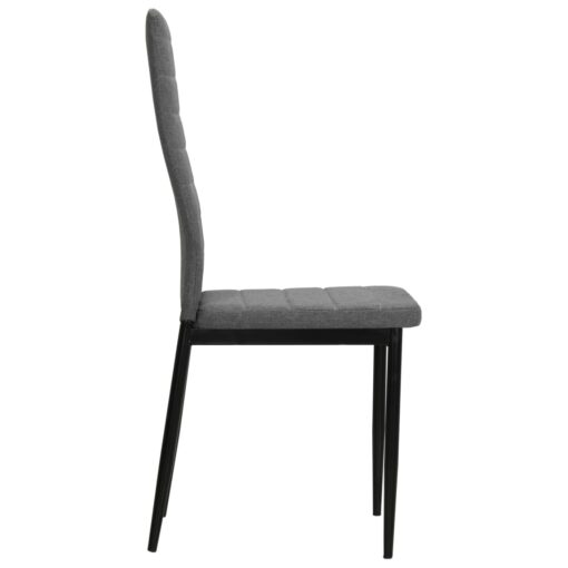 Dining Chairs 4 pcs Light Grey Fabric - Image 3
