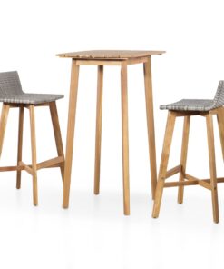 vidaXL 3 Piece Bar Set Solid Acacia Wood