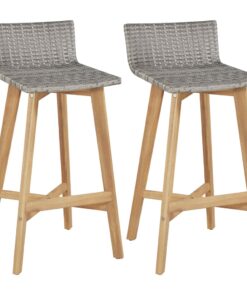 vidaXL Bar Chairs 2 pcs Solid Acacia Wood