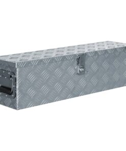 vidaXL Aluminium Box 80.5x22x22 cm Silver