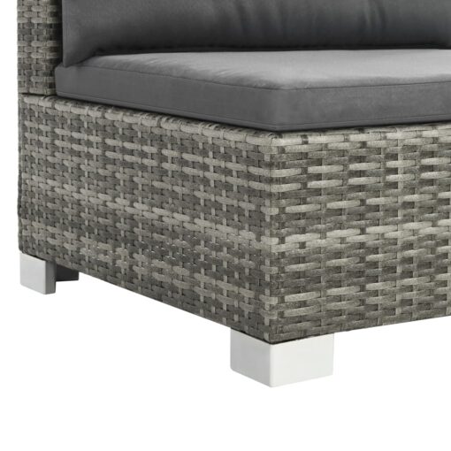  10 Piece Garden Lounge Set with Cushions Poly Rattan Grey - Image 4