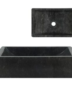 vidaXL Sink 45x30x12 cm Marble High Gloss Black