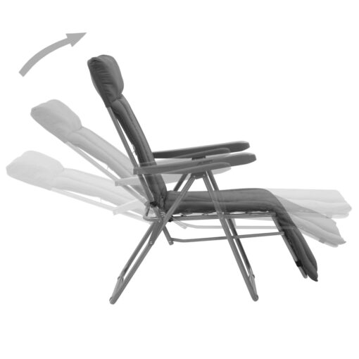 Folding Garden Chairs with Cushions 2 pcs Grey - Image 2