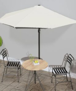 vidaXL Balcony Parasol with Aluminium Pole Sand 300x155 cm Half