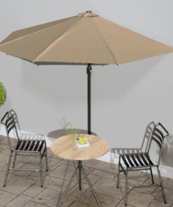 vidaXL Balcony Parasol with Aluminium Pole Taupe 300x155 cm Half