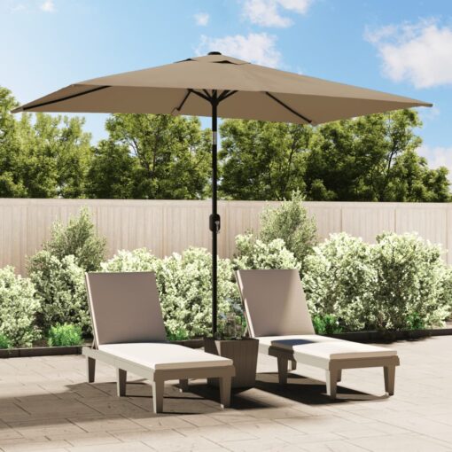 vidaXL Outdoor Parasol with Metal Pole 300x200 cm Taupe