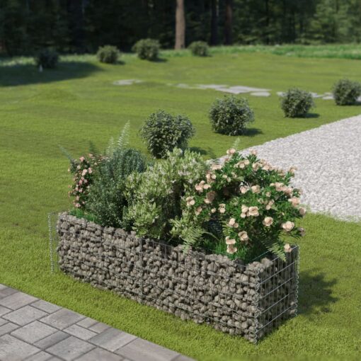 vidaXL Gabion Raised Bed Galvanised Steel 180x50x50 cm