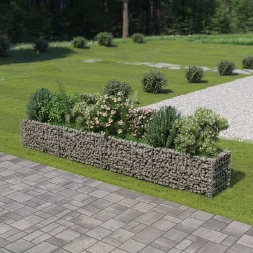 vidaXL Gabion Raised Bed Galvanised Steel 360x50x50 cm