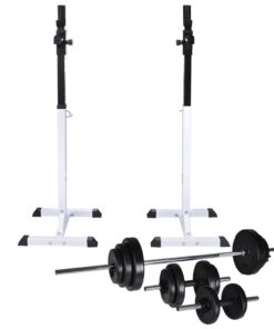 vidaXL Barbell Squat Rack with Barbell and Dumbbell Set 30.5 kg