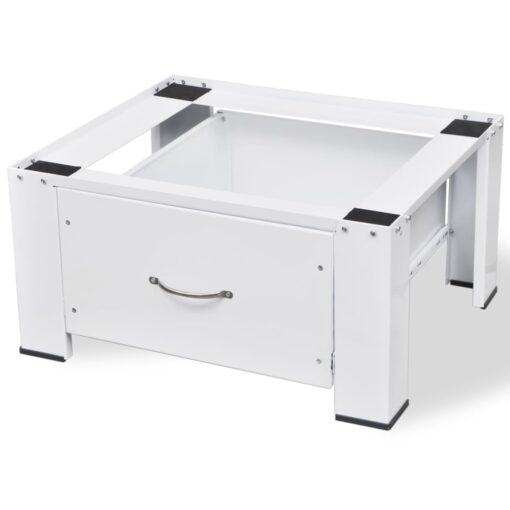 vidaXL Pedestal for Washing Machine White with Drawer