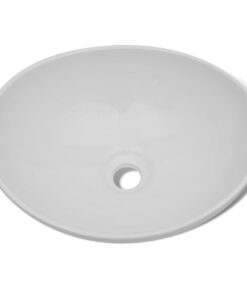vidaXL Ceramic Basin 40x33 cm Oval White