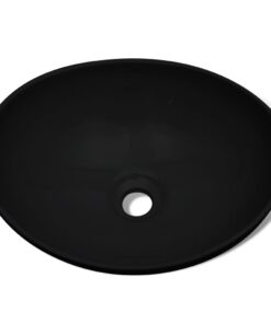vidaXL Ceramic Basin 40x33 cm Black Ceramic