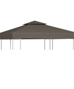 vidaXL 2-Tier Gazebo Top Cover 310 g/m² 3x3 m Taupe