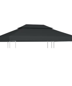 vidaXL 2-Tier Gazebo Top Cover 310 g/m² 4x3 m Anthracite