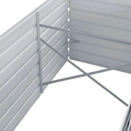 Garden Raised Bed Galvanised Steel 240x80x77 cm Grey - Image 3