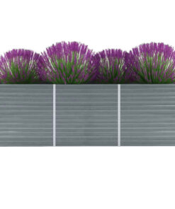 vidaXL Garden Raised Bed Galvanised Steel 240x80x77 cm Grey