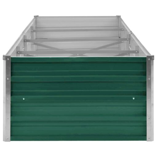 vidaXL Garden Raised Bed Galvanised Steel 320x80x45 cm Green - Image 2