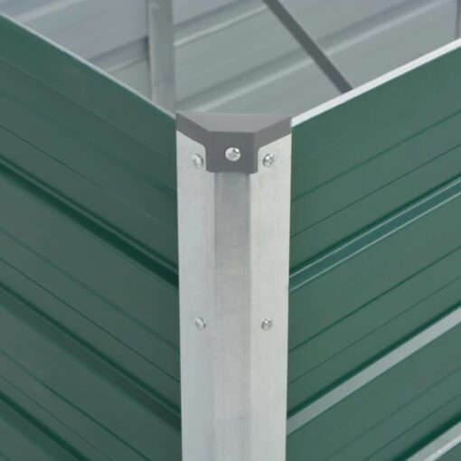 vidaXL Garden Raised Bed Galvanised Steel 320x80x45 cm Green - Image 3