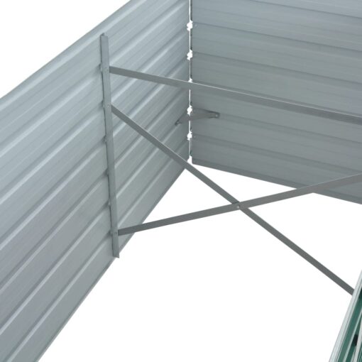 vidaXL Garden Raised Bed Galvanised Steel 320x80x45 cm Green - Image 4