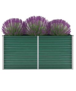 vidaXL Garden Raised Bed Galvanised Steel 160x40x77 cm Green