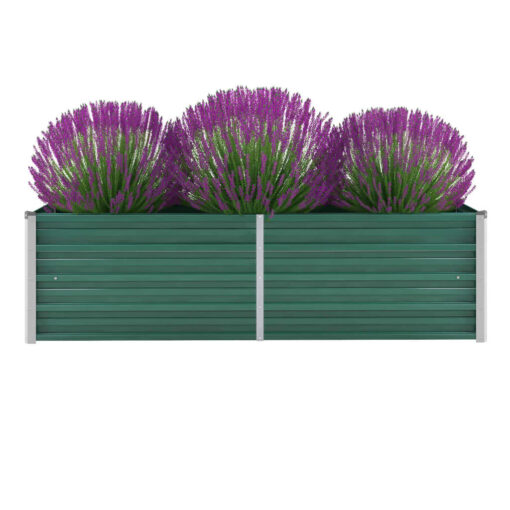 vidaXL Garden Raised Bed Galvanised Steel 160x40x45 cm Green