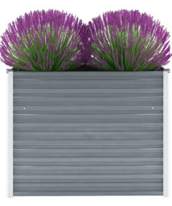 vidaXL Garden Raised Bed Galvanised Steel 100x40x77 cm Grey