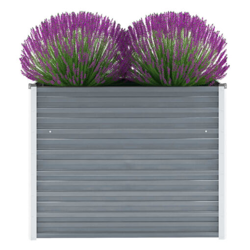 vidaXL Garden Raised Bed Galvanised Steel 100x40x77 cm Grey